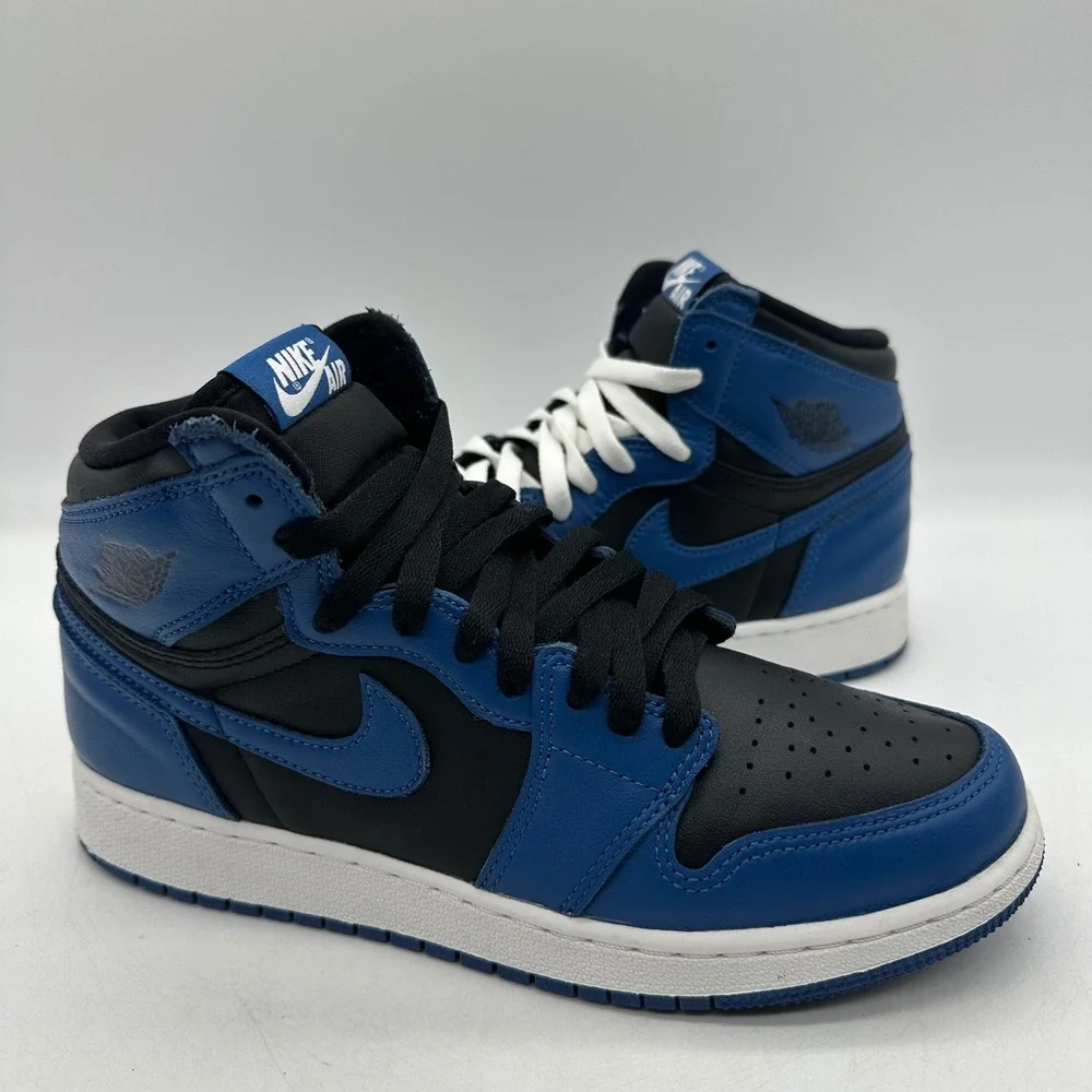 Nike 575441-404 Youth Size‎ 7Y Jordan 1 Retro High OG Dark Marina Blue Sneakers